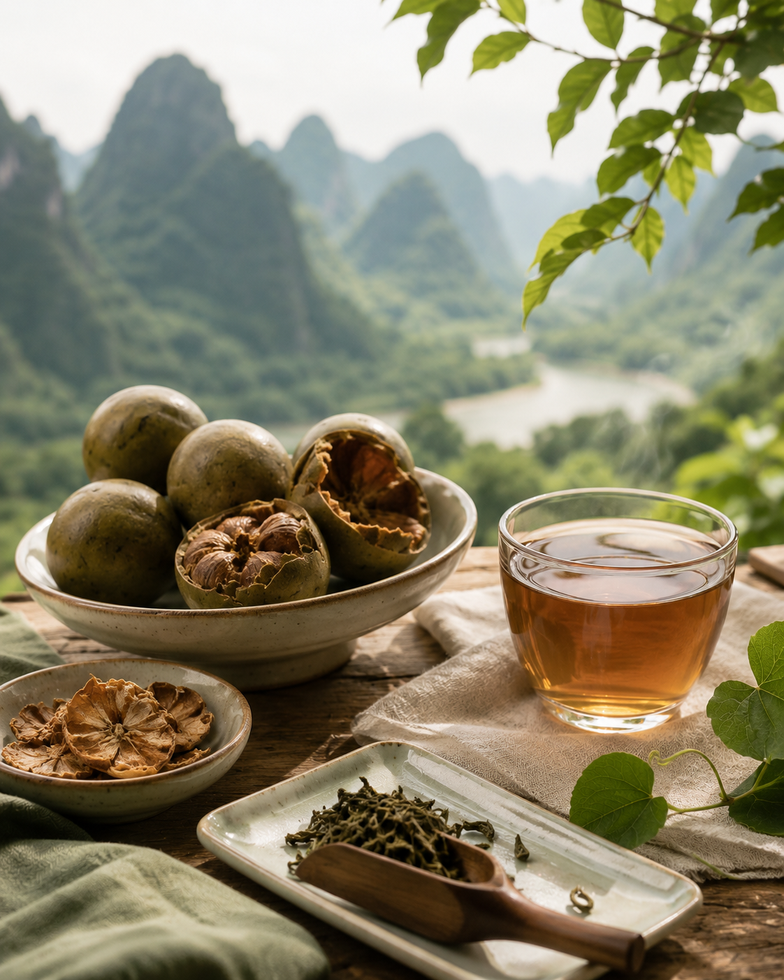 Monk fruit harvest in Guilin valleys
